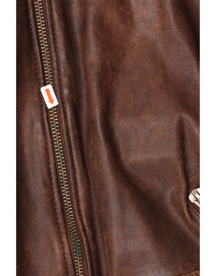 Be Edgy muška kožna jakna UK 38 srednje smeđa koža