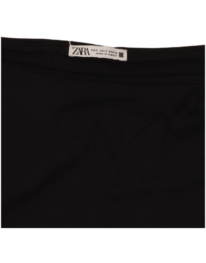ZARA ženski gornji dio kratke bluze UK 8 Small Black