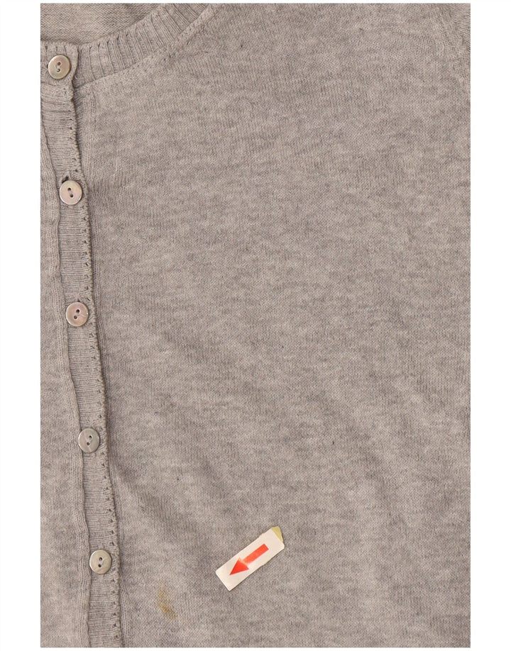 BENETTON ženski kardigan džemper kratkih rukava UK 12 srednje sivo s pjegama