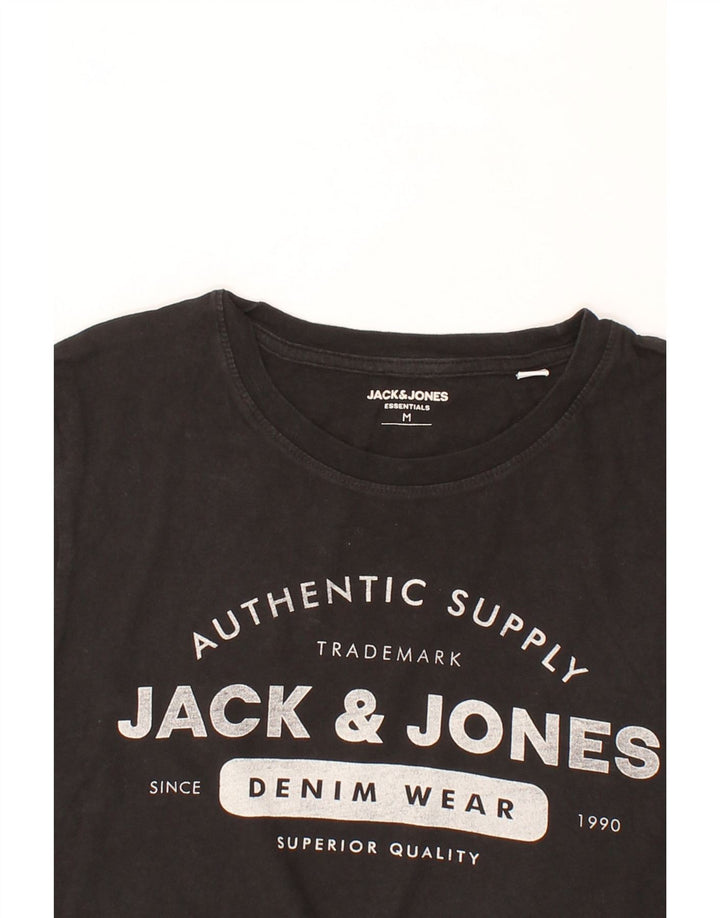 JACK & JONES Mens Graphic T-Shirt Top Medium Black Cotton Vintage Jack & Jones and Second-Hand Jack & Jones from Messina Hembry 