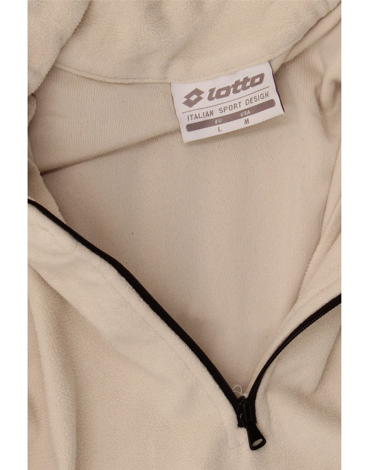 LOTTO Mens Zip Neck Fleece Jumper Medium Beige Polyester