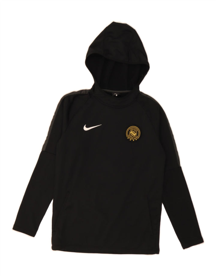 NIKE Mens Dri Fit Graphic Hoodie Jumper Small Black Polyester Vintage Nike and Second-Hand Nike from Messina Hembry 