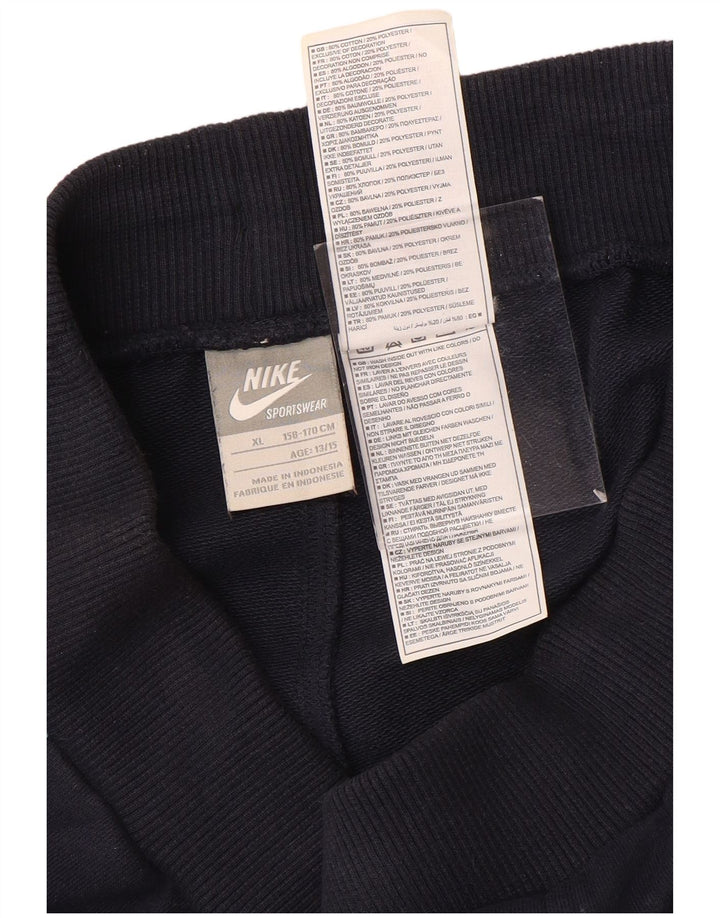 NIKE Hlače za trenirku za dječake 13-14 godina XL tamnoplave pamučne blokove