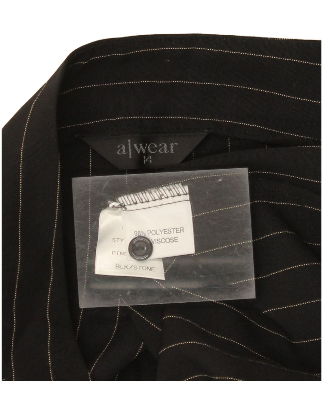 A WEAR Ženske ležerne hlače Bootcut UK 14 srednje W30 L32 crne na pruge