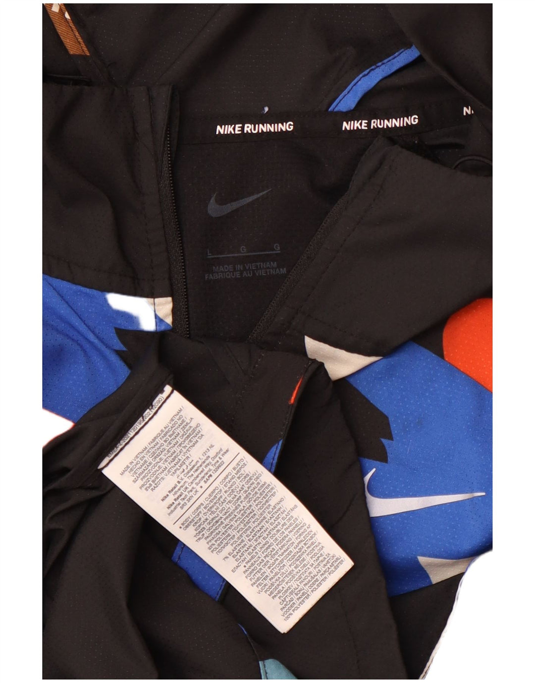 Nike muška gornja jakna s kapuljačom, veliki crni geometrijski poliester