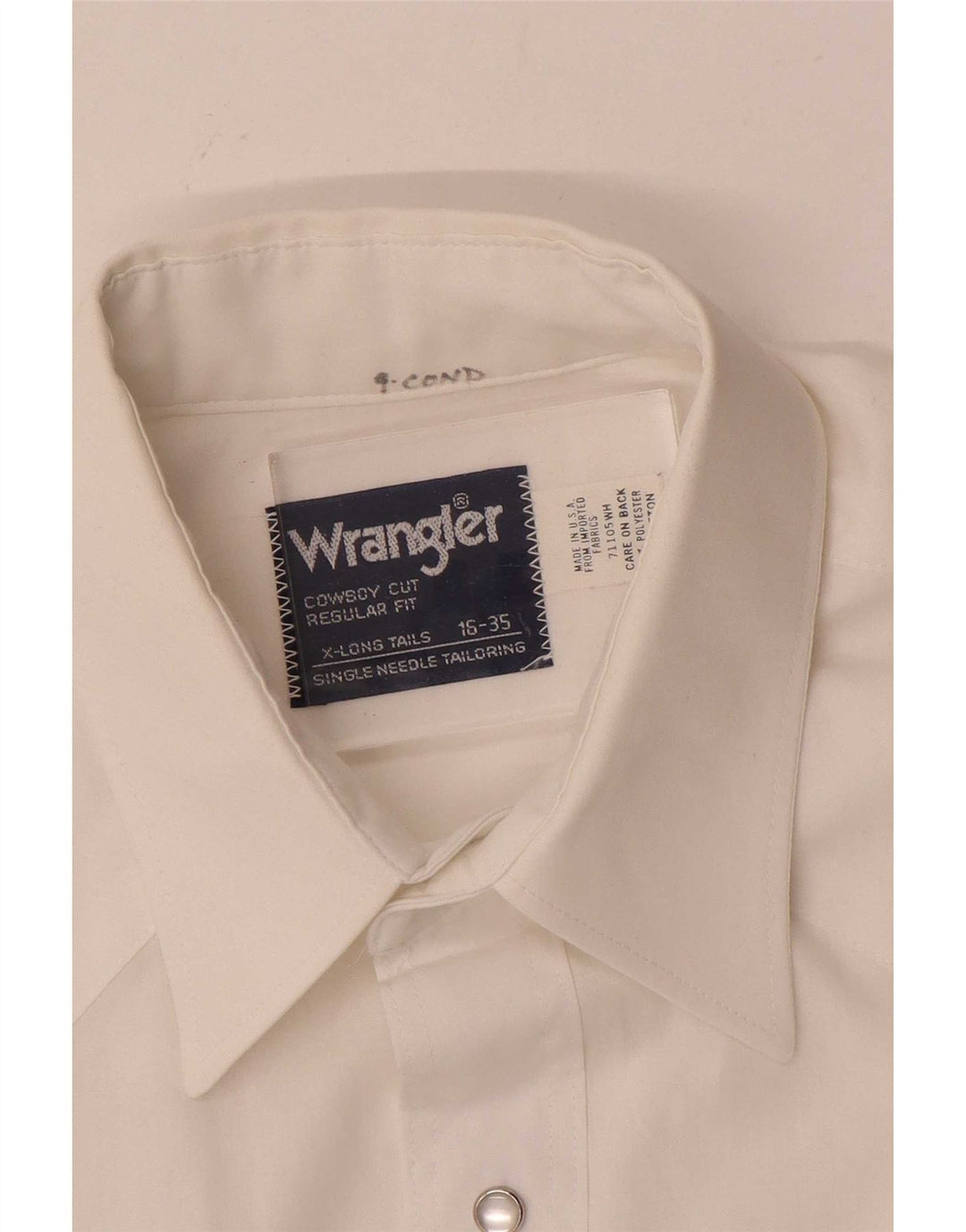 Wrangler visoka muška majica veličine 16, veliki bijeli poliester