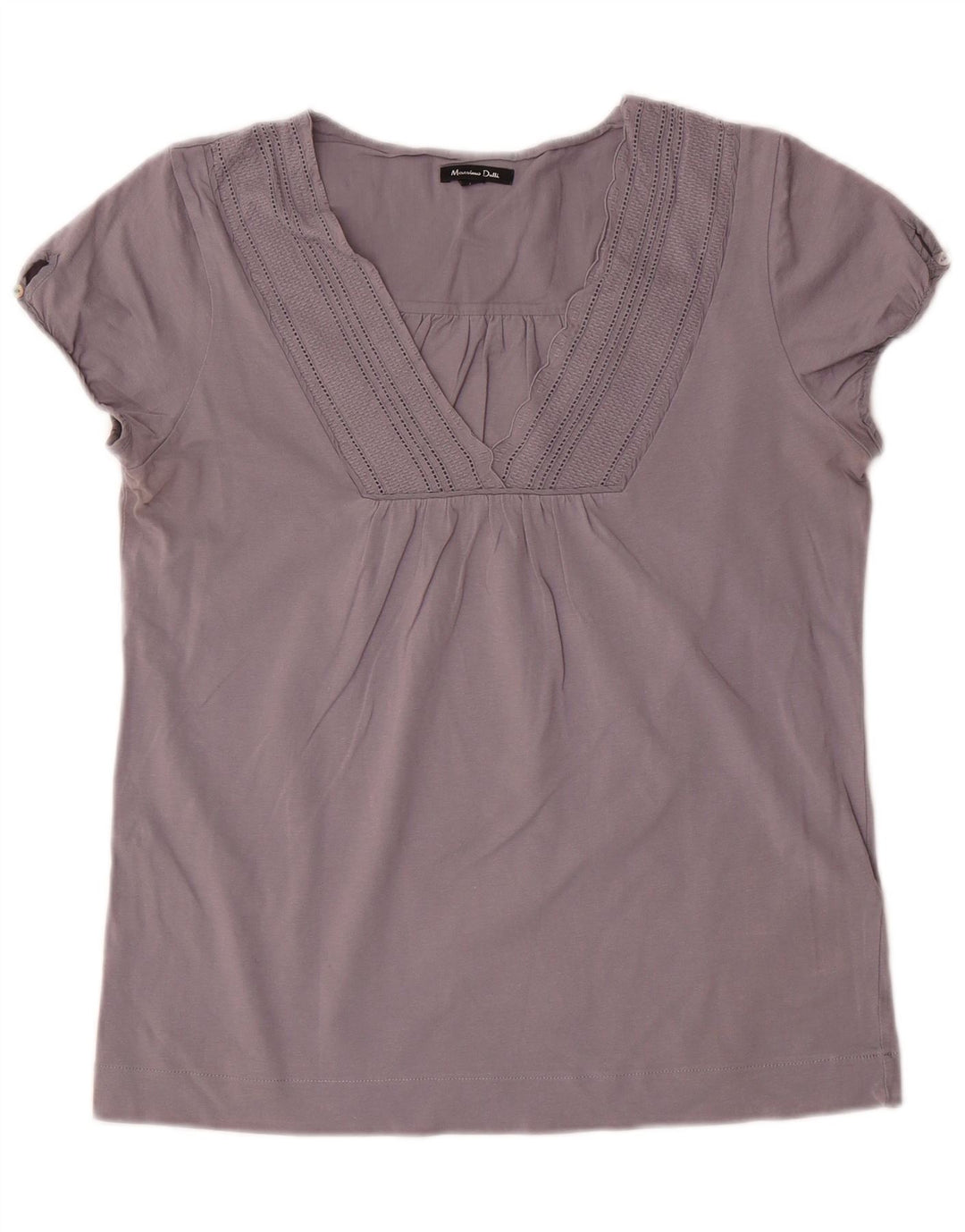 MASSIMO DUTTI Top ženske bluze UK 14 Veliki sivi pamuk