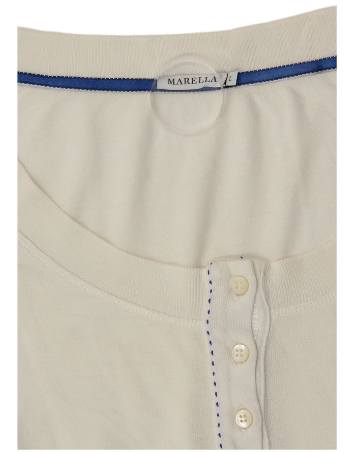 Marella Ženska majica dugih rukava UK 14 Large Off White Pamuk