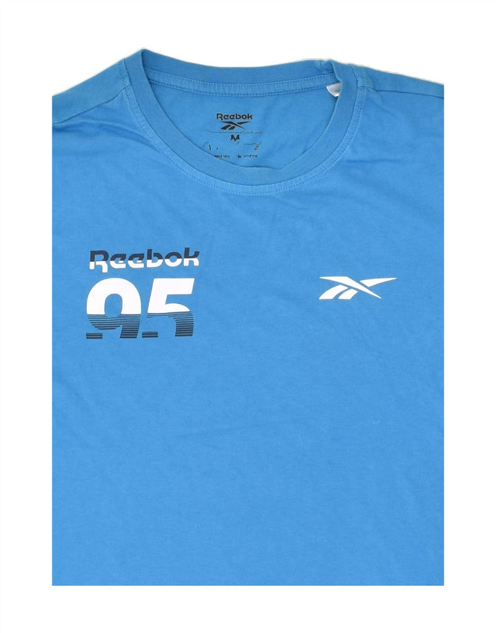 REEBOK Mens Graphic T-Shirt Top Medium Blue Cotton | Vintage Reebok | Thrift | Second-Hand Reebok | Used Clothing | Messina Hembry 