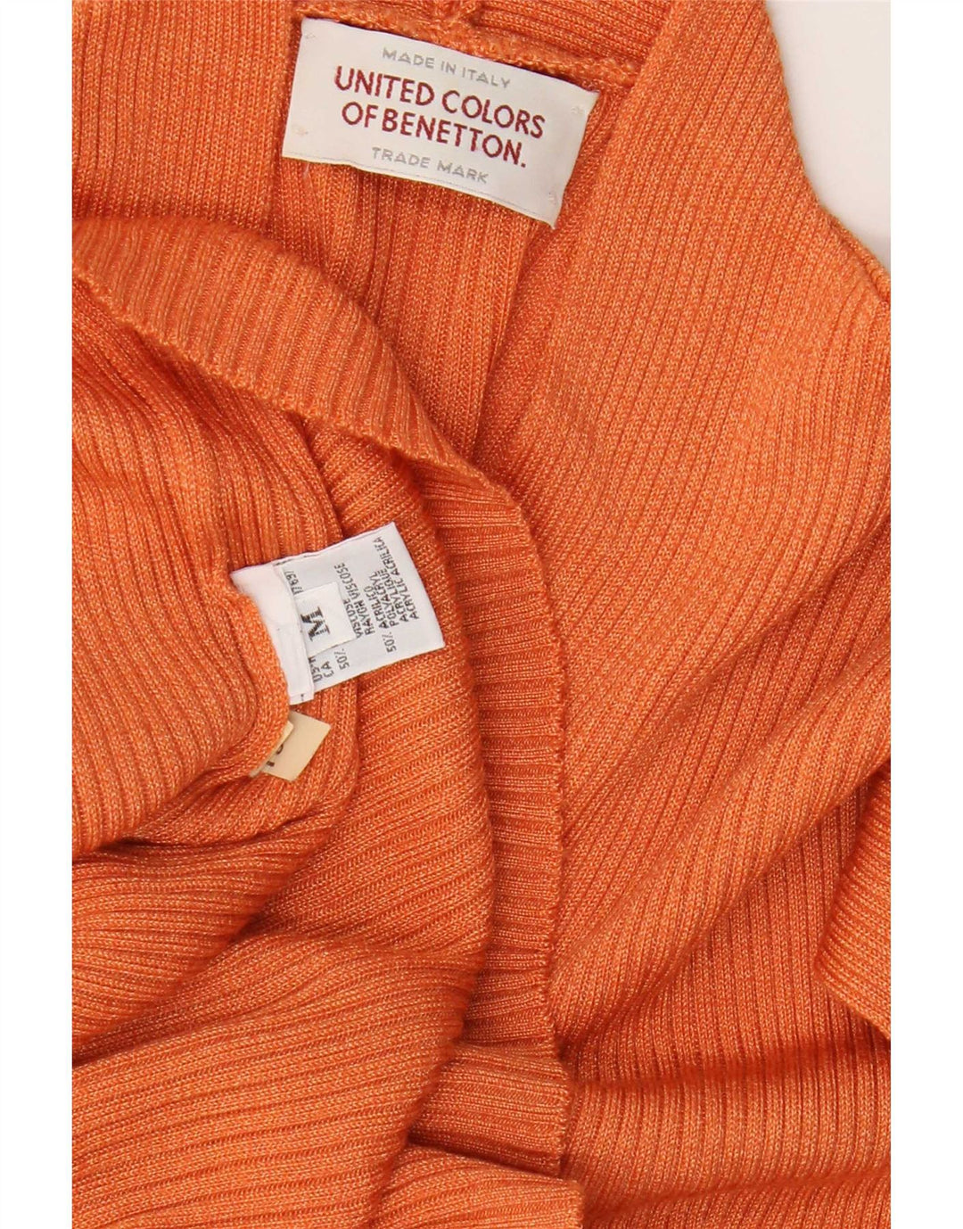 Benetton veliki ženski prsluk bez rukava UK 14 srednje narančasta viskoza