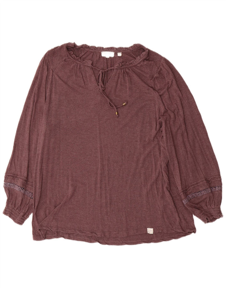 FAT FACE Ženska prevelika bluza dugih rukava UK 10 Mala smeđa viskoza