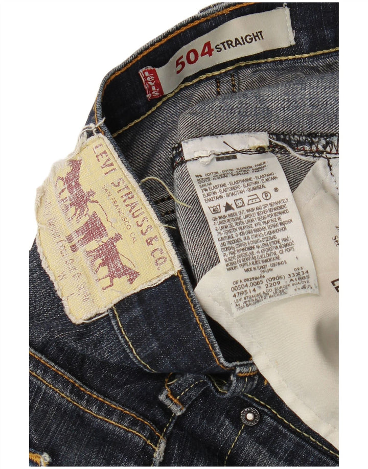 LEVI'S muške 504 ravne traperice W33 L34 tamnoplavi pamuk