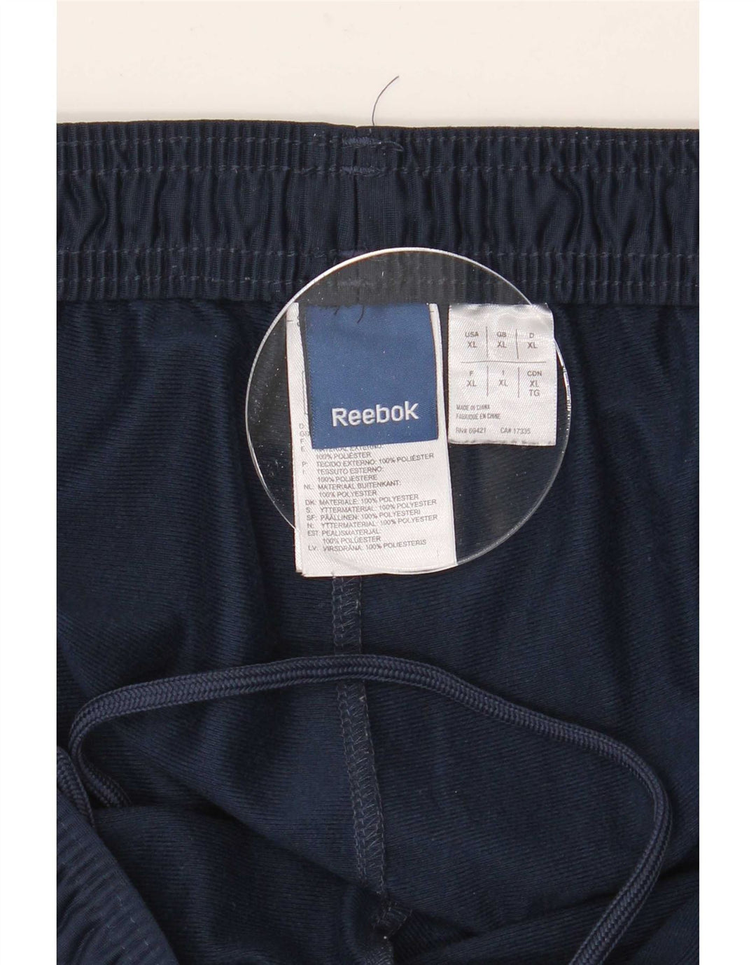 Reebok muške grafičke hlače za trenirku XL tamnoplave poliesterske boje