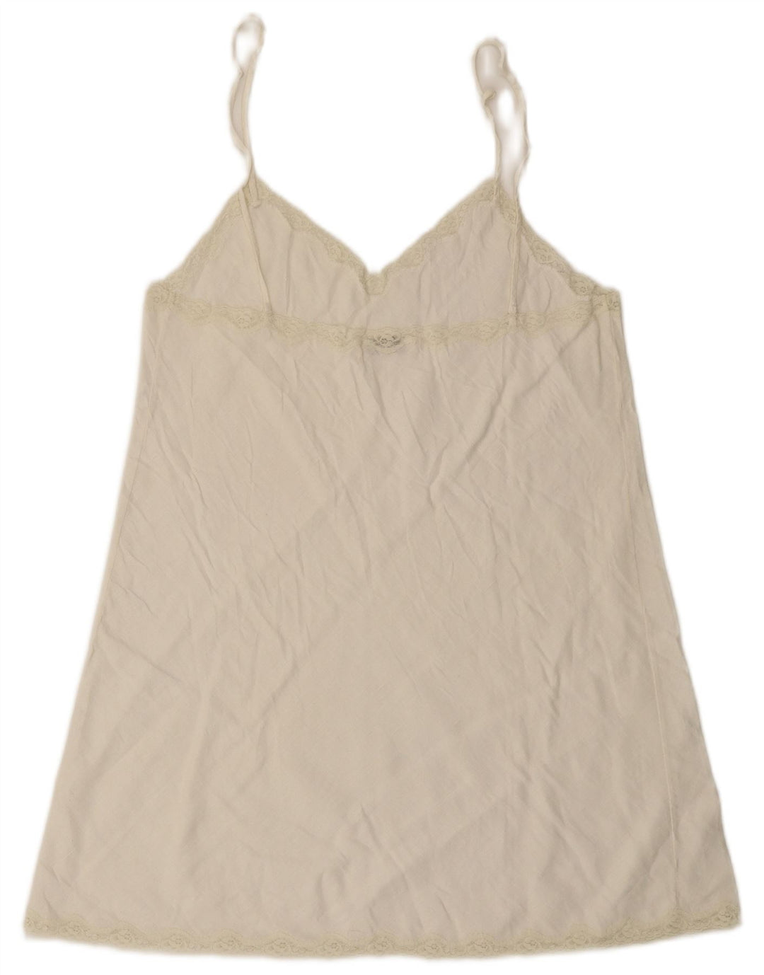 Vintage ženska mini slip haljina UK 10 Mala bijela
