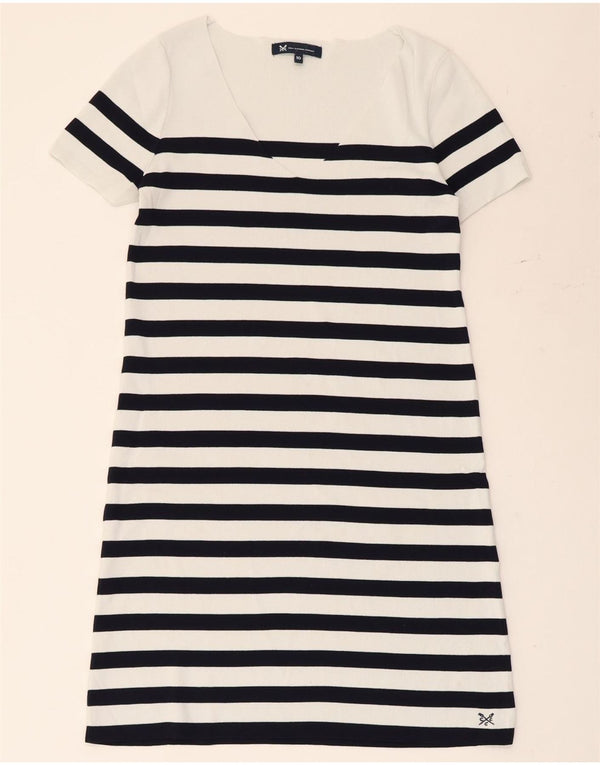 Crew Clothing Ženska džemper haljina kratkih rukava UK 10 Mala bijela na pruge