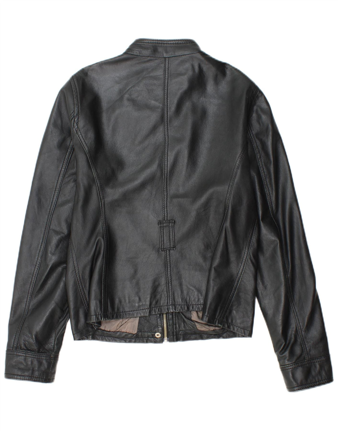 SANDRO FERRONE Ženska kožna jakna UK 14 Velika crna kožna