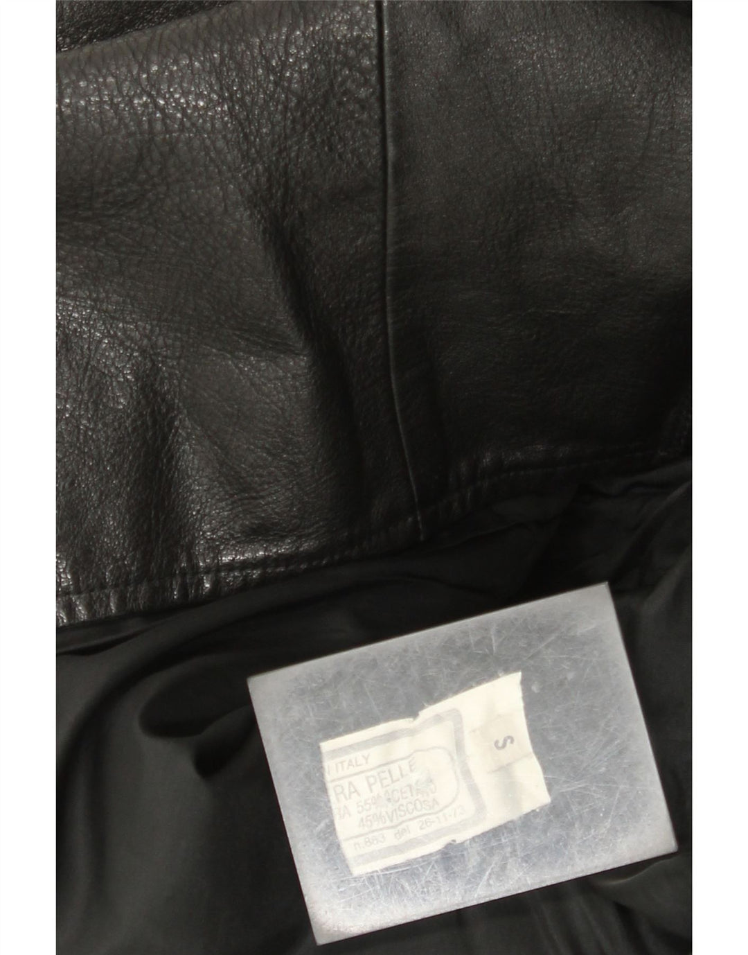 Vintage ženska kratka velika kožna jakna UK 10 Mala crna kožna