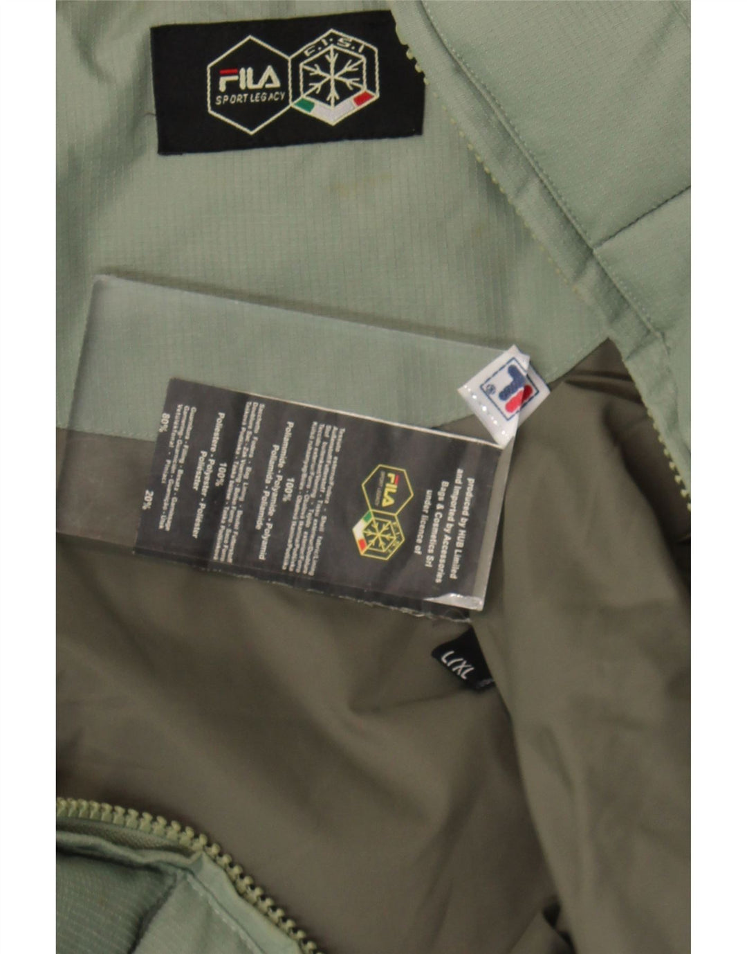 FILA muška podstavljena jakna UK 40 veliki zeleni poliamid