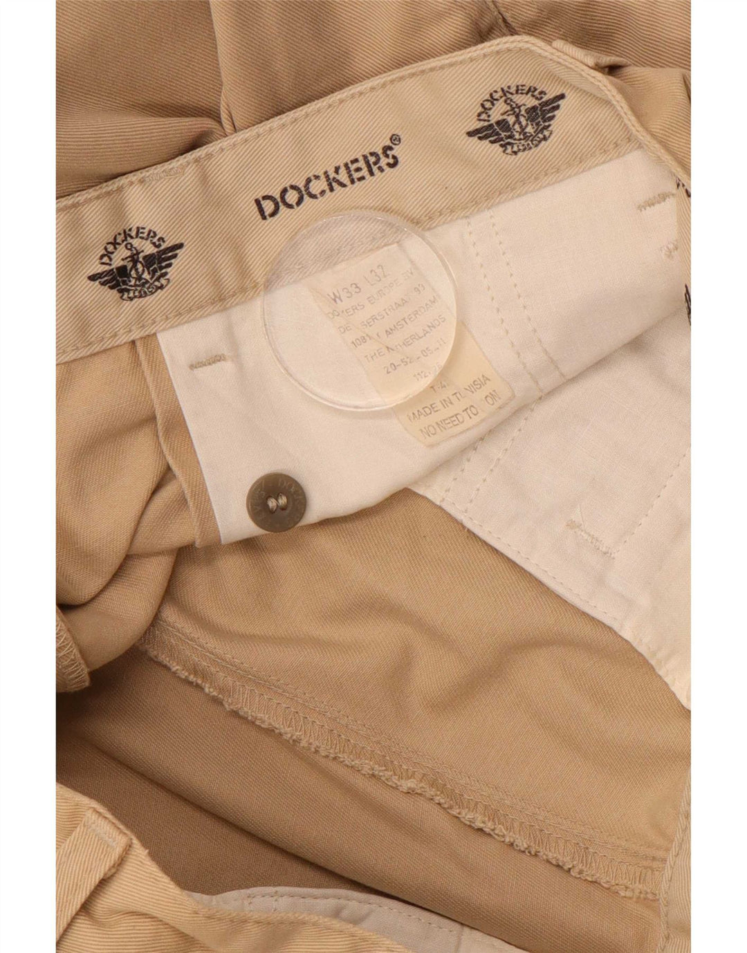 Dockers muške chino hlače s štipaljkama W33 L29 bež