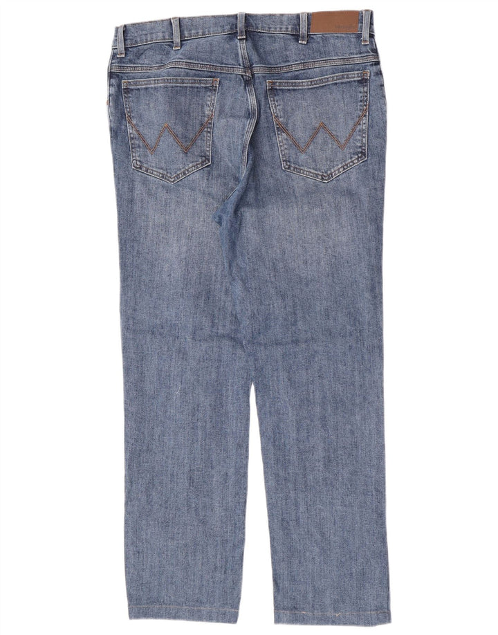 Wrangler muške ravne traperice W36 L29 plavi pamuk