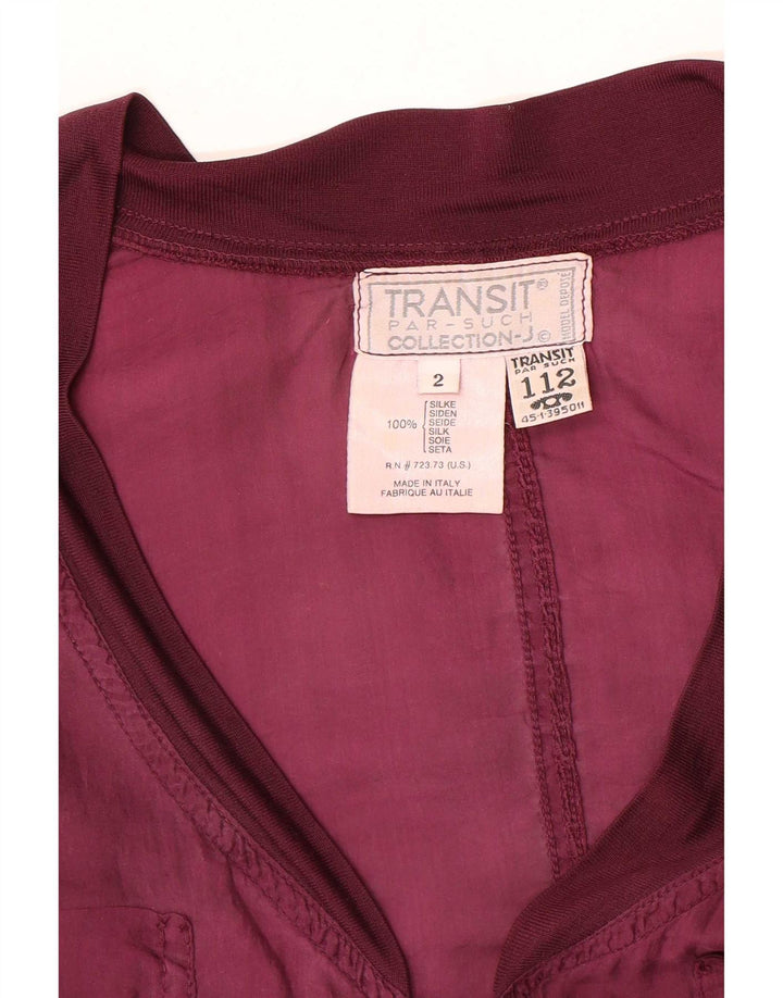 Transit Par Takva ženska kratka prevelika bomber jakna US 2 XS ljubičasta svila