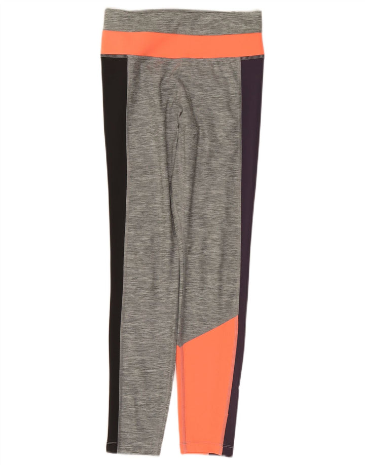 Nike Ženske Dri Fit Leggings UK 10 Small Gray Colourblock Poliester