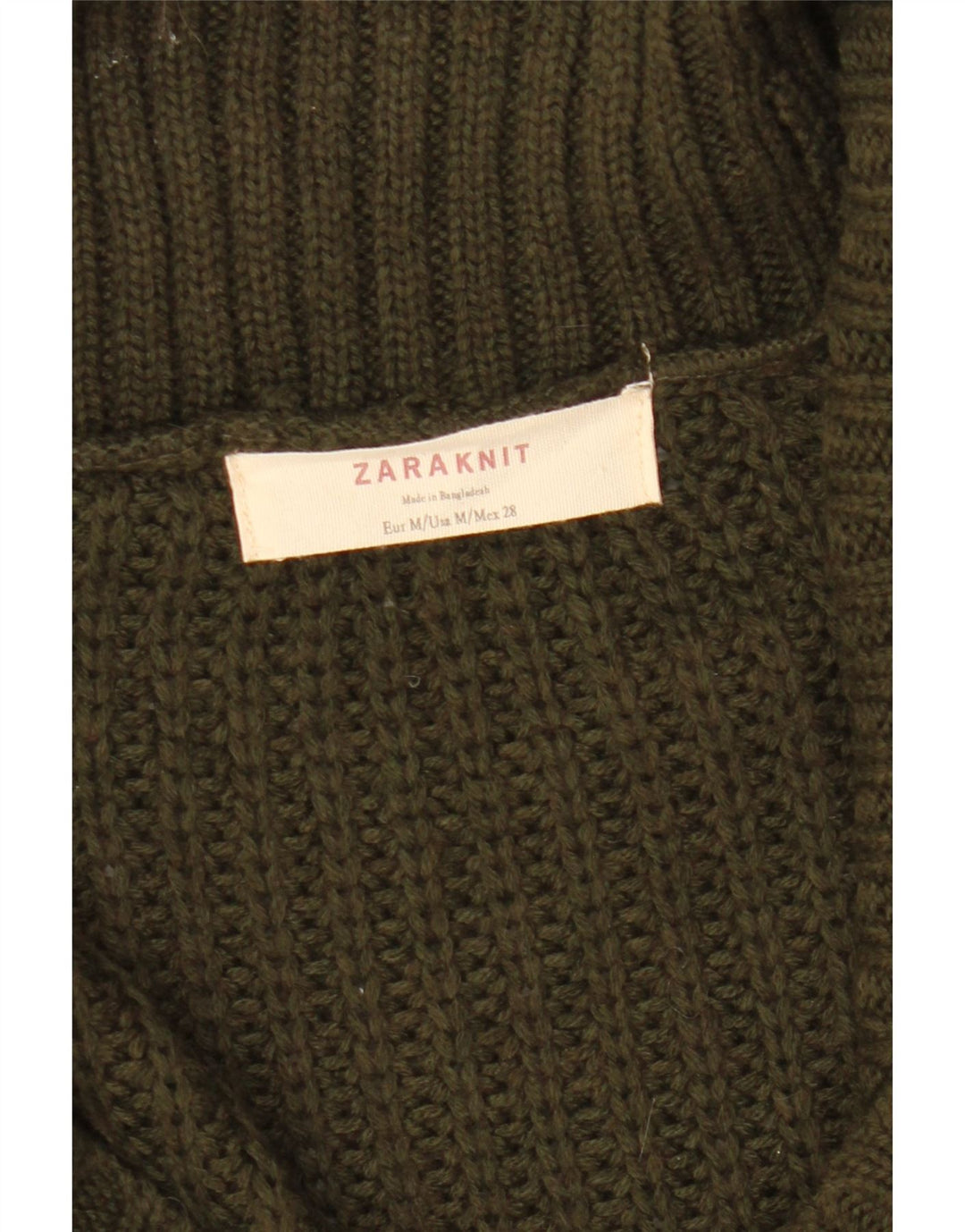 Zara ženski džemper s dvostrukim kopčanjem UK 14 srednje kaki boje