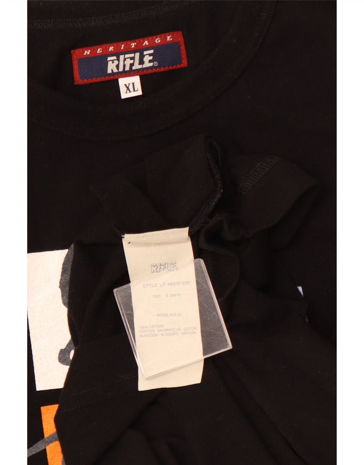 RIFLE Muška grafička majica kratkih rukava XL crni pamuk
