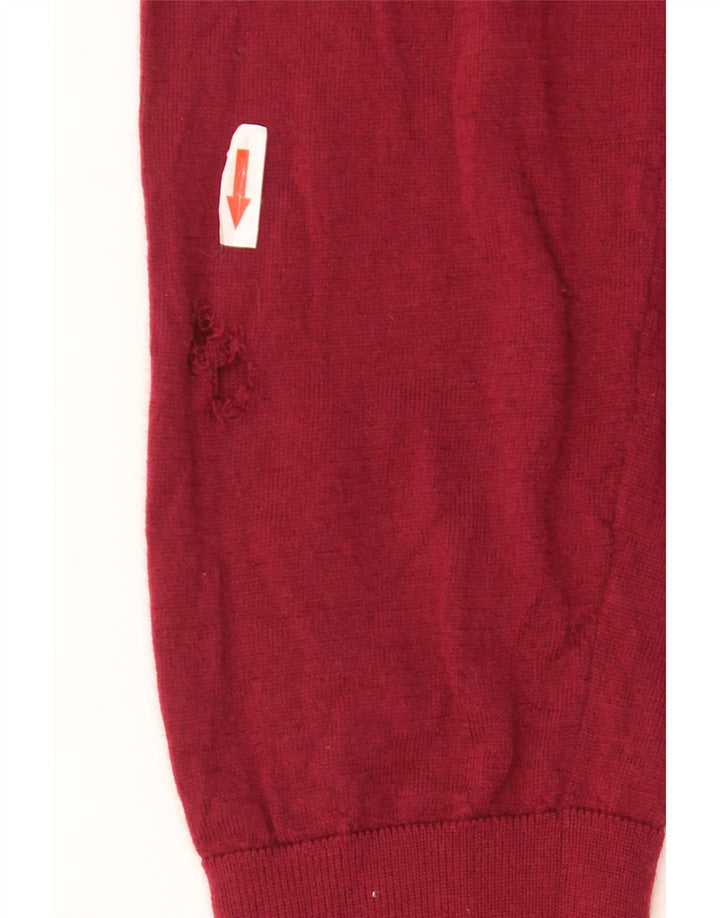 MARKS & SPENCER muški džemper s V-izrezom 2XL crvena merino vuna