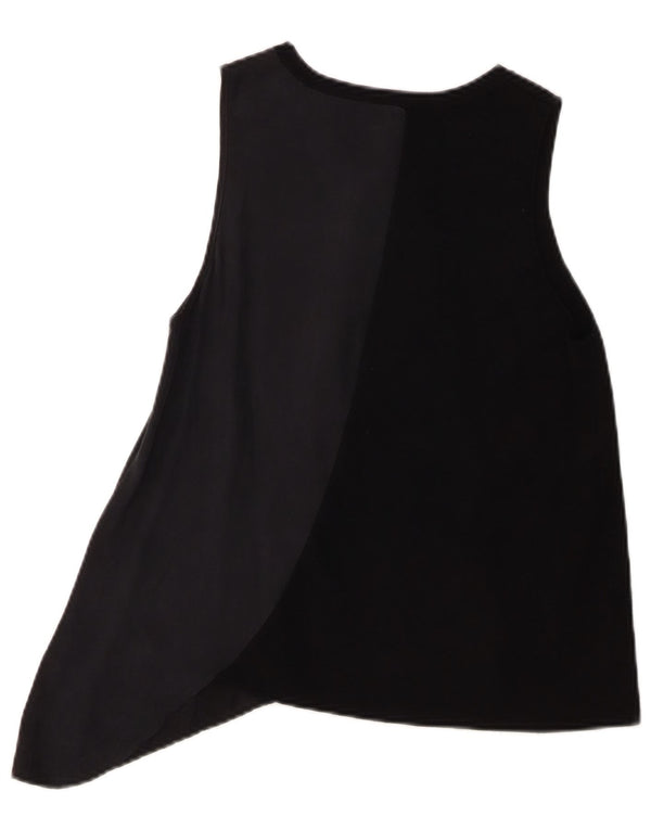 Zara ženska asimetrična tunika bez rukava UK 10 Small Black Colourblock