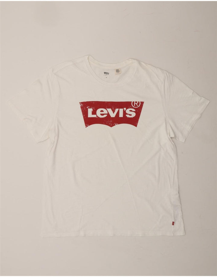 LEVI'S Mens Graphic T-Shirt Top XL White Cotton Vintage Levi's and Second-Hand Levi's from Messina Hembry 