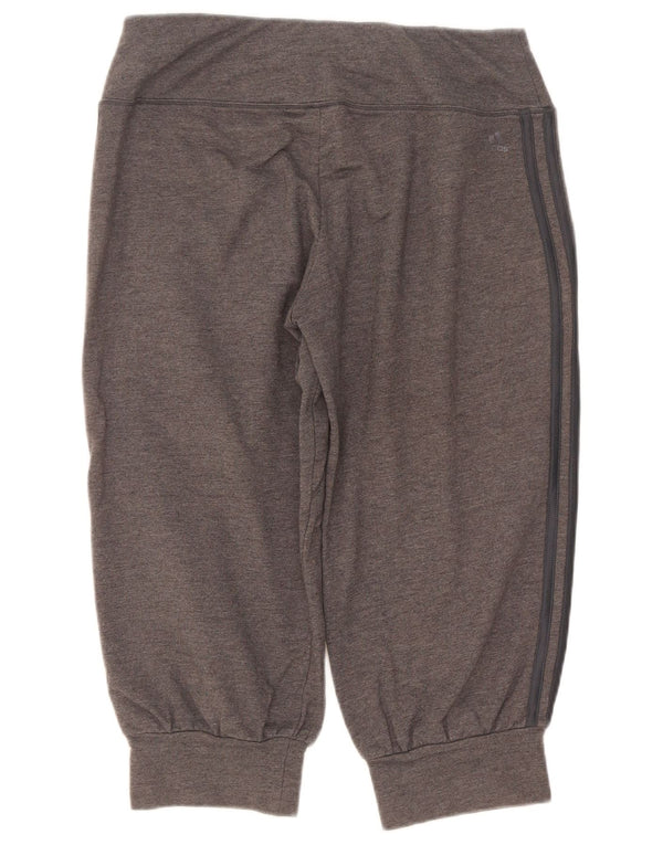 Adidas Ženske Capri Trenirke Hlače Joggers UK 12 Srednje sivi Pamuk