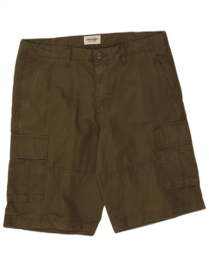 Jack & Jones muške kargo kratke hlače srednje veličine W34 kaki pamuk