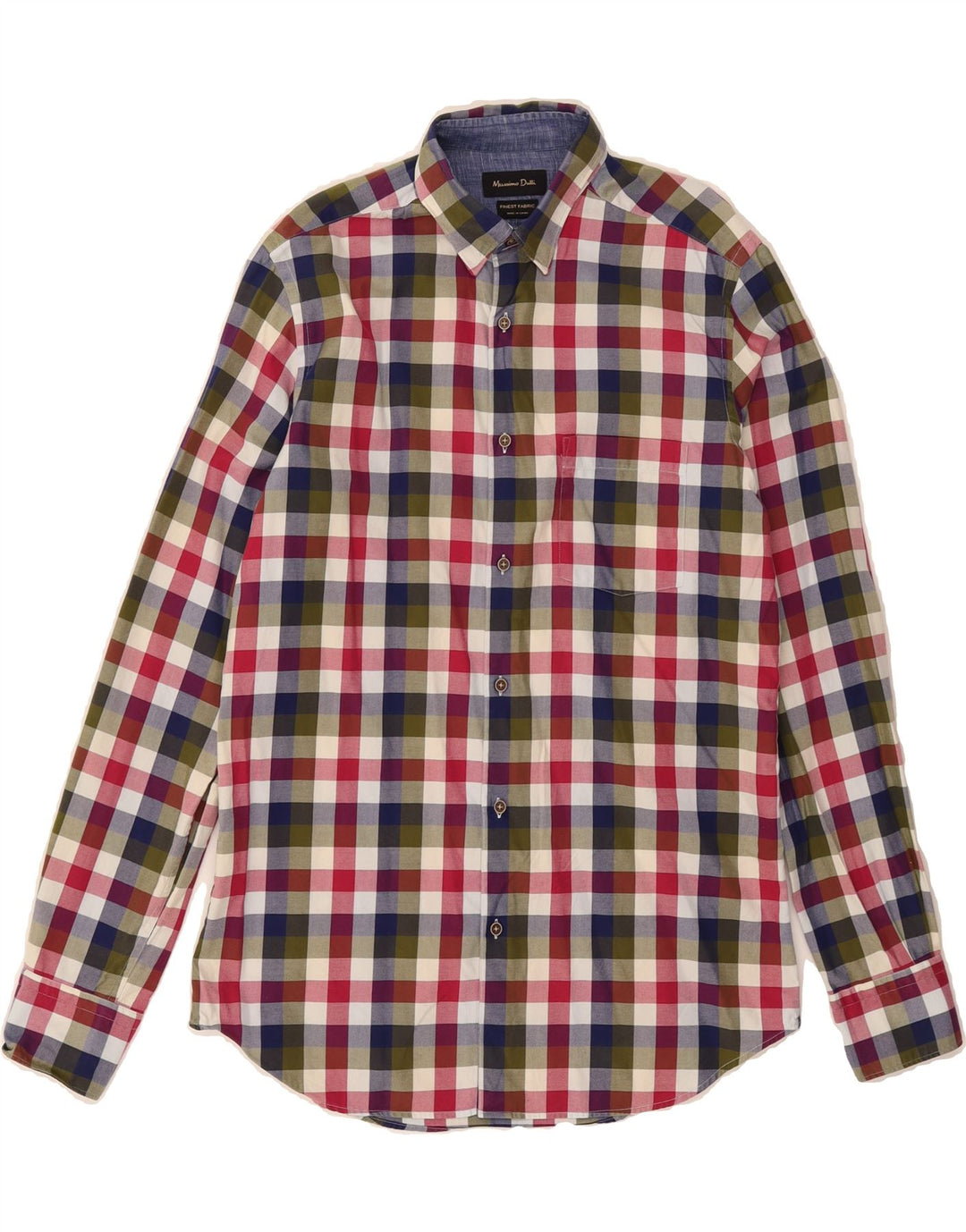 MASSIMO DUTTI Mens Shirt Small Multicoloured Check Cotton Vintage Massimo Dutti and Second-Hand Massimo Dutti from Messina Hembry 