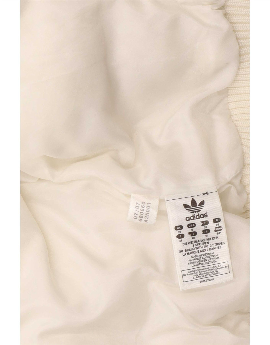 Adidas ženska jakna s podstavljenom grafikom UK 10, mali bijeli poliester