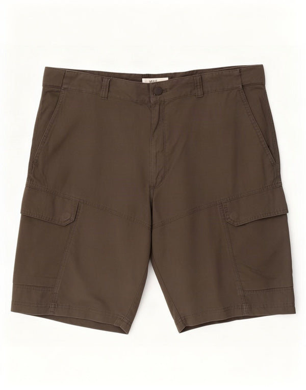 Marks & Spencer Mens Cargo Shorts W40 XL Khaki Cotton
