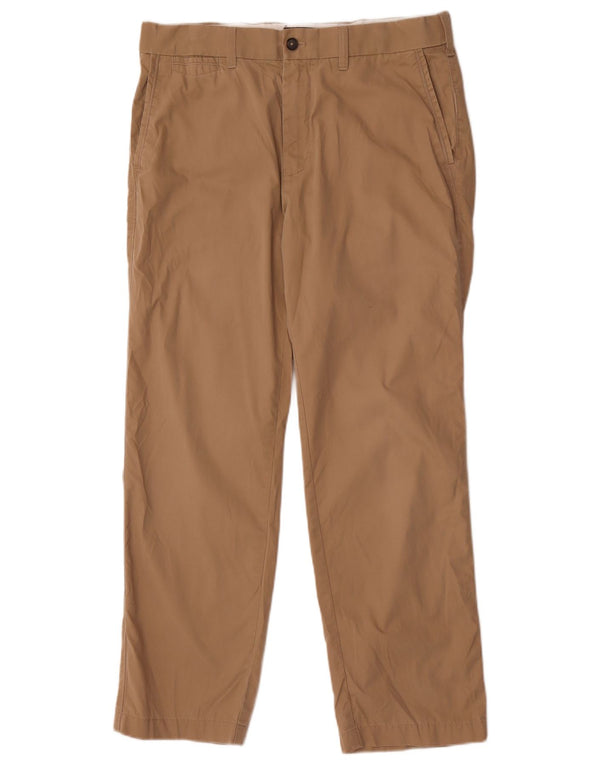 Marks & Spencer Mens Blue Harbour Straight Chino Trousers W34 L29 Beige