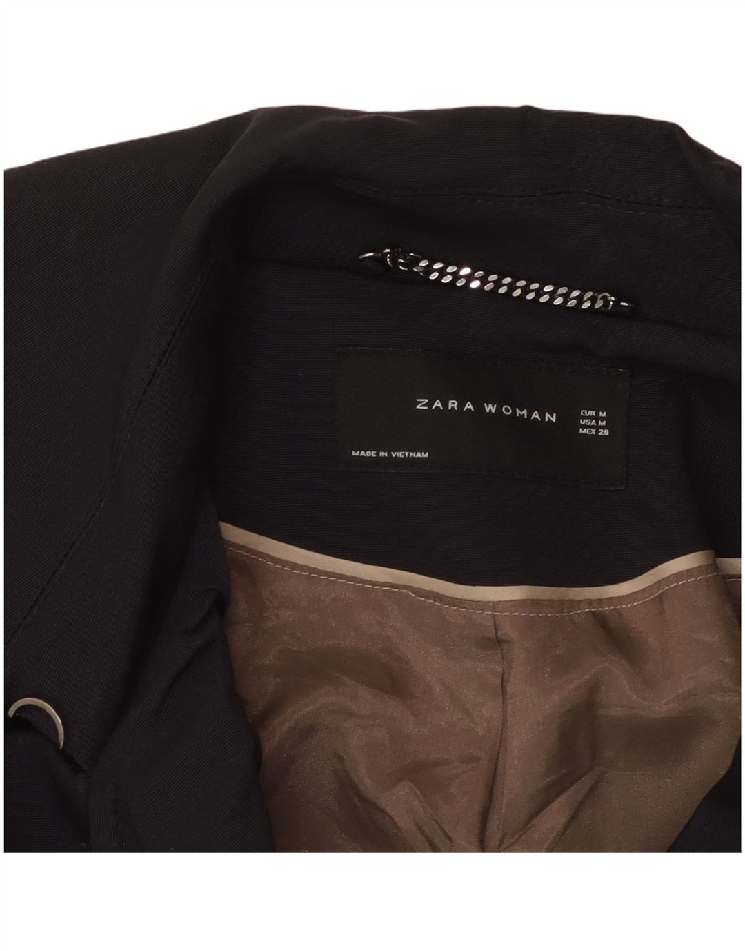 ZARA ženski graškasti kaput UK 12 srednje tamnoplavi pamuk