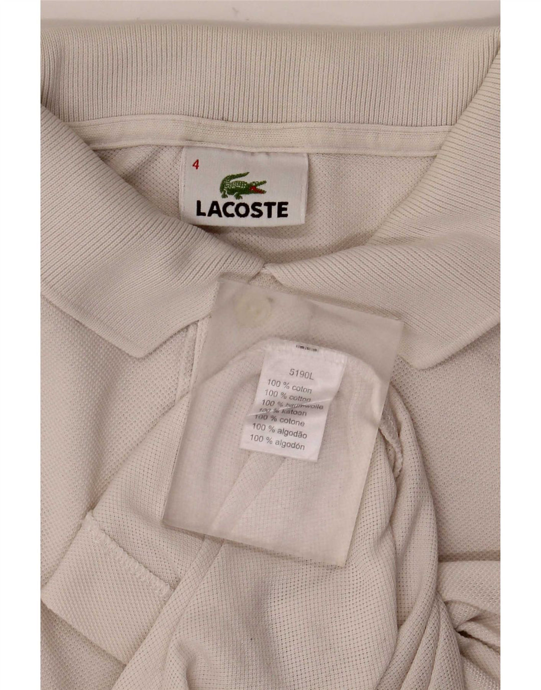 Lacoste muška polo majica veličine 4, srednji bijeli pamuk