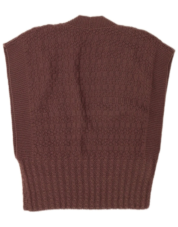 Vintage ženski prsluk bez rukava UK 10 Small Brown