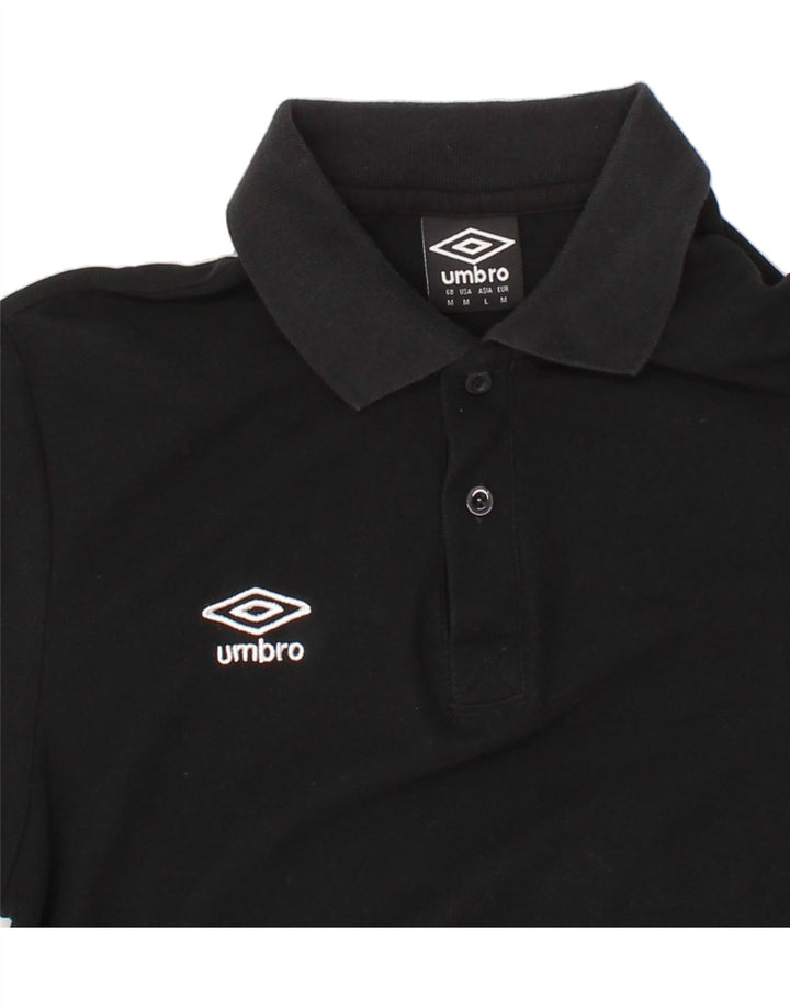 UMBRO Mens Polo Shirt Medium Black Cotton Vintage Umbro and Second-Hand Umbro from Messina Hembry 