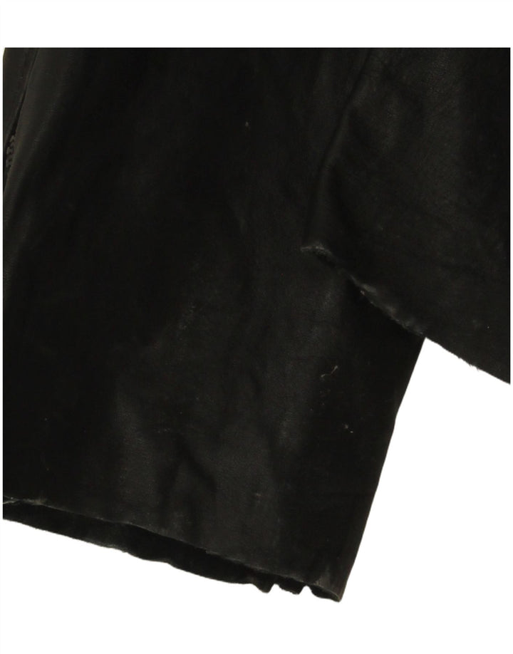 VINTAGE ženski kožni kombinezon bez rukava UK 12 Srednja crna koža