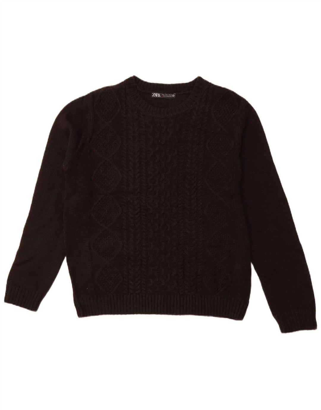 Zara ženski džemper s okruglim izrezom UK 14 Veliki crni akril