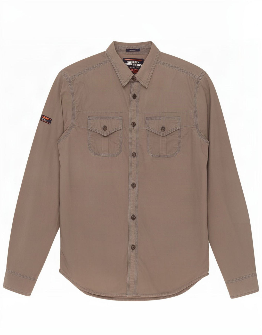 Superdry muška košulja standardnog kroja, srednje sivi pamuk