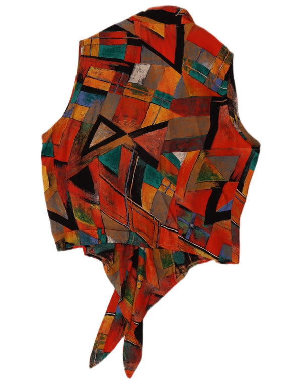 Vintage ženska bluza košulja bez rukava UK 16 Veliki višebojni geometrijski