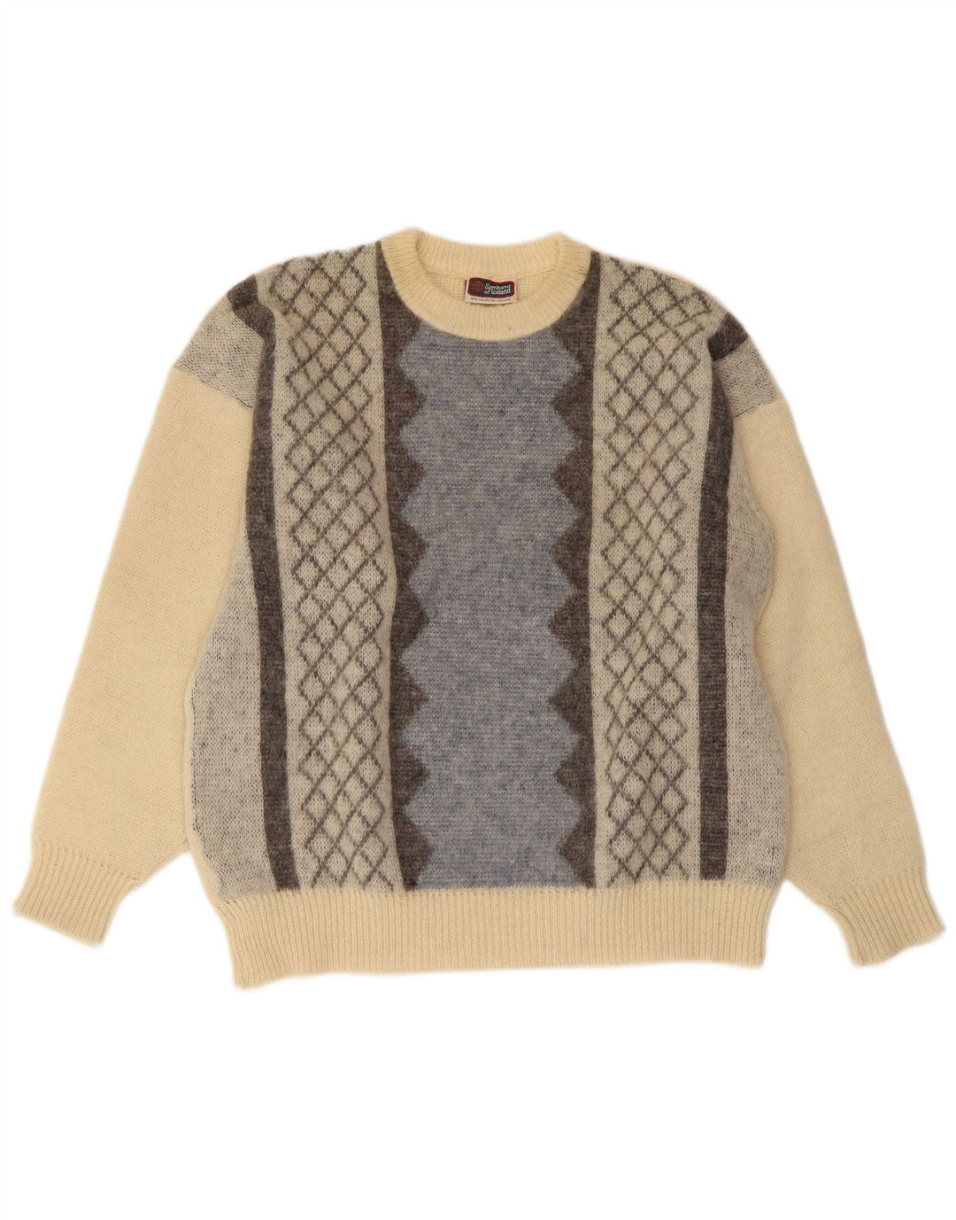 SAMBAND OF ISLAND Muški pulover s okruglim izrezom, veliki bež