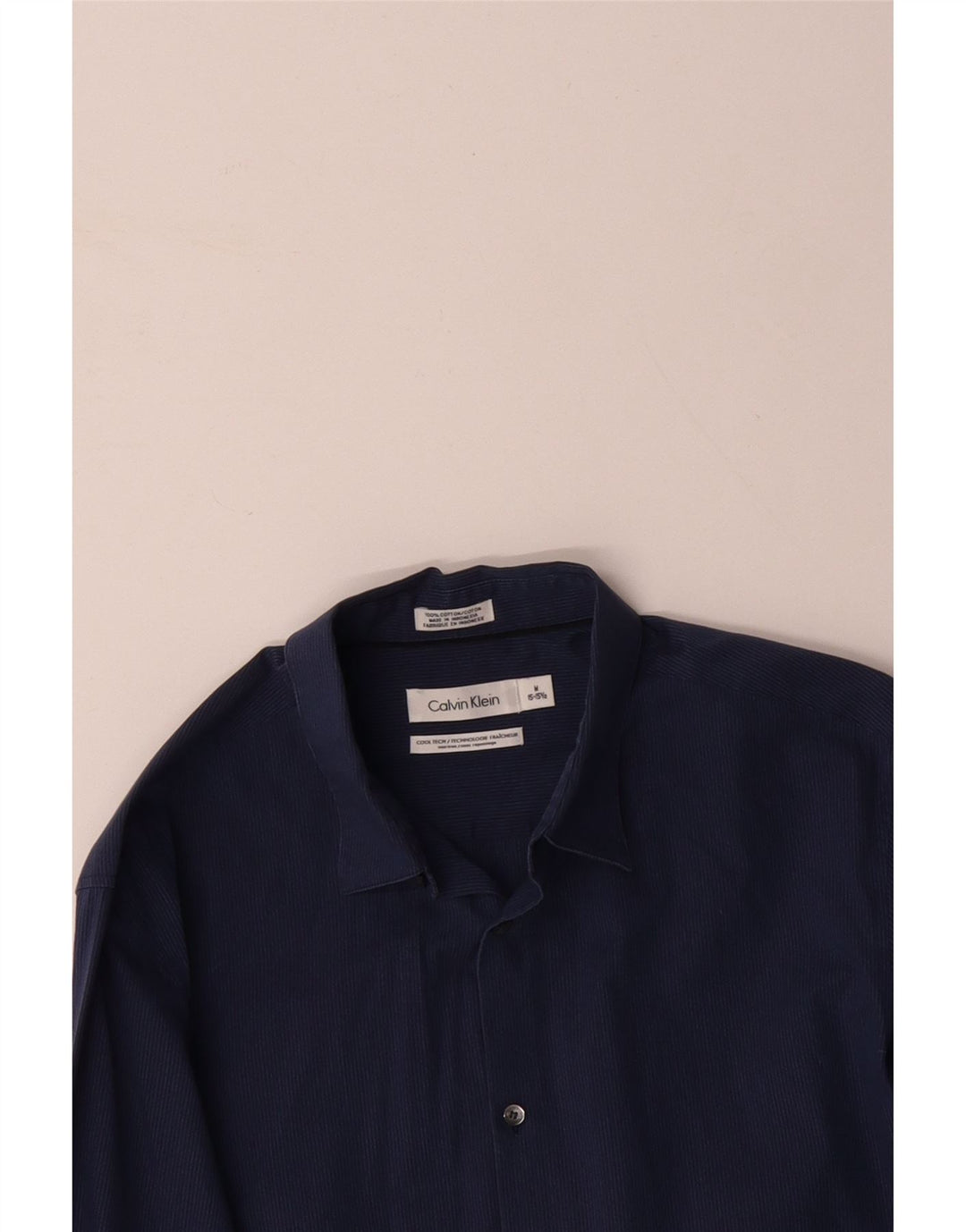 CALVIN KLEIN muška košulja veličina 15 15 1/2 srednje tamnoplava pamuk na pruge