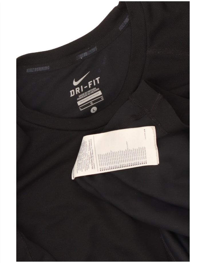 Nike Dri Fit Graphic T-Shirt Top Veliki crni poliester