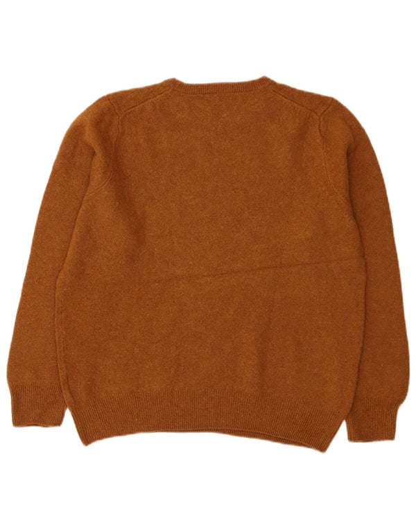 Marks & Spencer ženski džemper s okruglim izrezom UK 14 Large Brown Lambswool