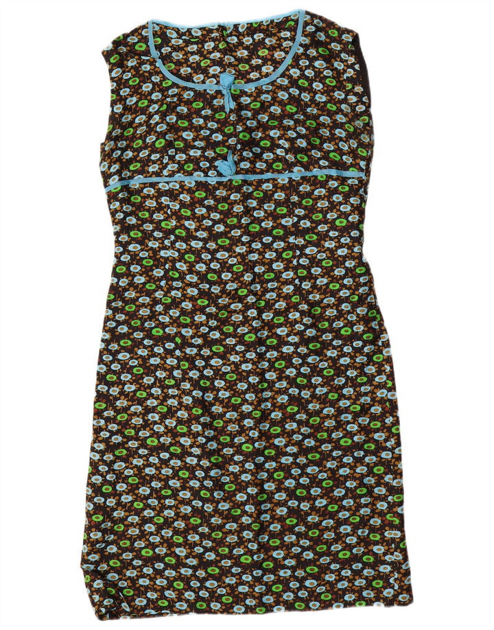 VINTAGE ženski komplet od 3/4 rukava od 2 komada UK 14 Srednje crni cvjetni